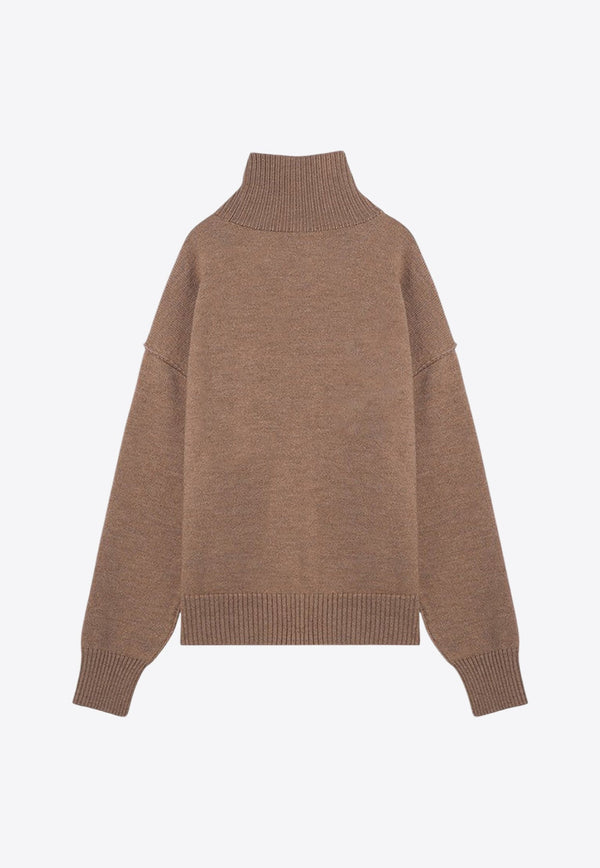 Ami De Coeur Intarsia Knit Turtleneck Sweater