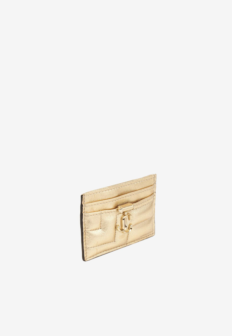 Umika JC Logo Cardholder in Metallic Nappa Leather