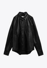 Leather Long-Sleeved Shirt