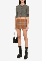 Check Wool Mini Skirt