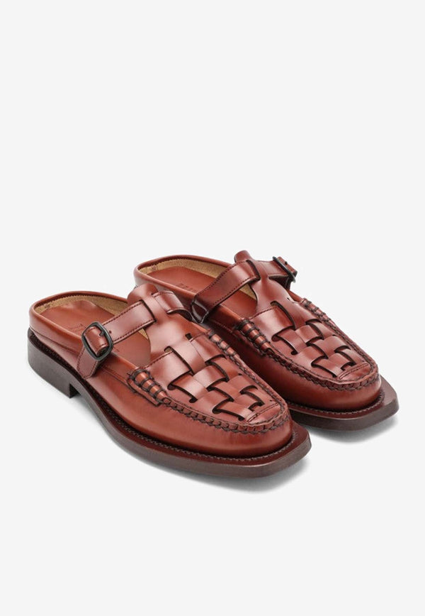 Interwoven Leather Slippers