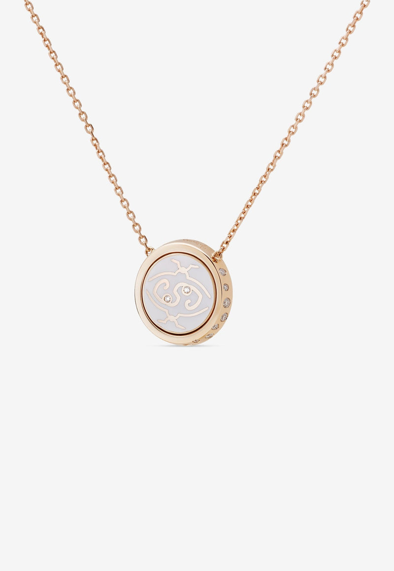 Me Oh Me Sparkly White 18K Rose Gold Diamond Necklace