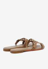 Woven Leather Flat Sandals