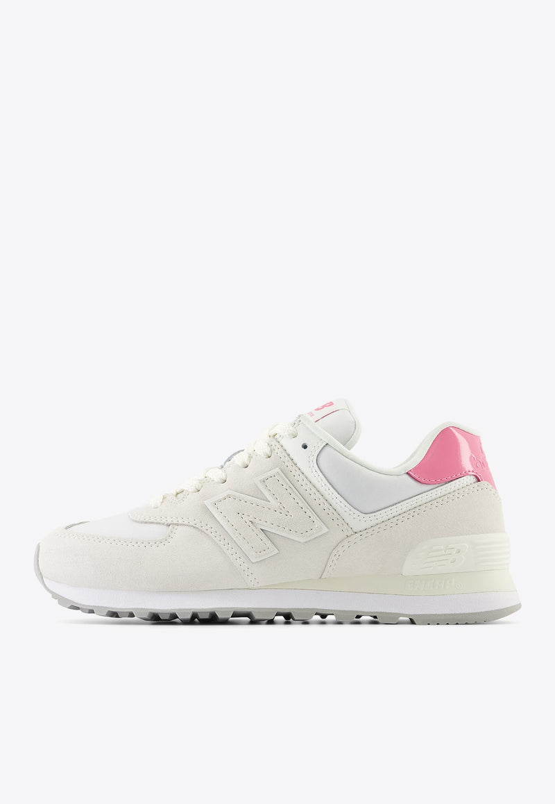 574 Low-Top Sneakers in Sea Salt with Real Pink