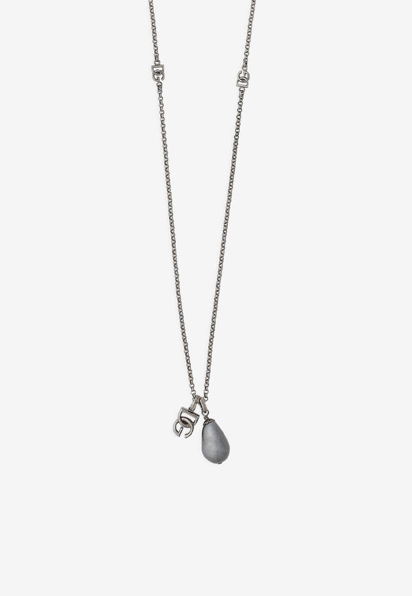 DG Logo Teardrop Pendant Necklace