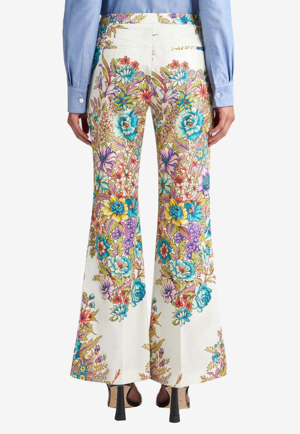 Floral Print Flared Pants