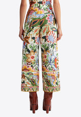 Floral Poplin Culotte Pants