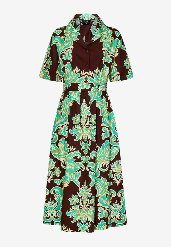 Venus Print Midi Shirt Dress