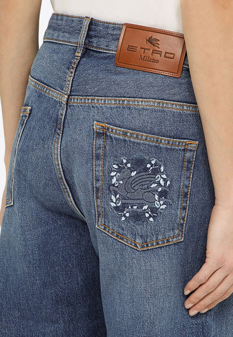 Pegaso Embroidered Baggy Jeans