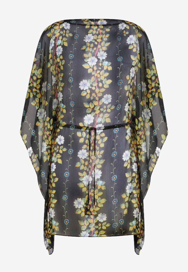 Floral Print Mini Kaftan