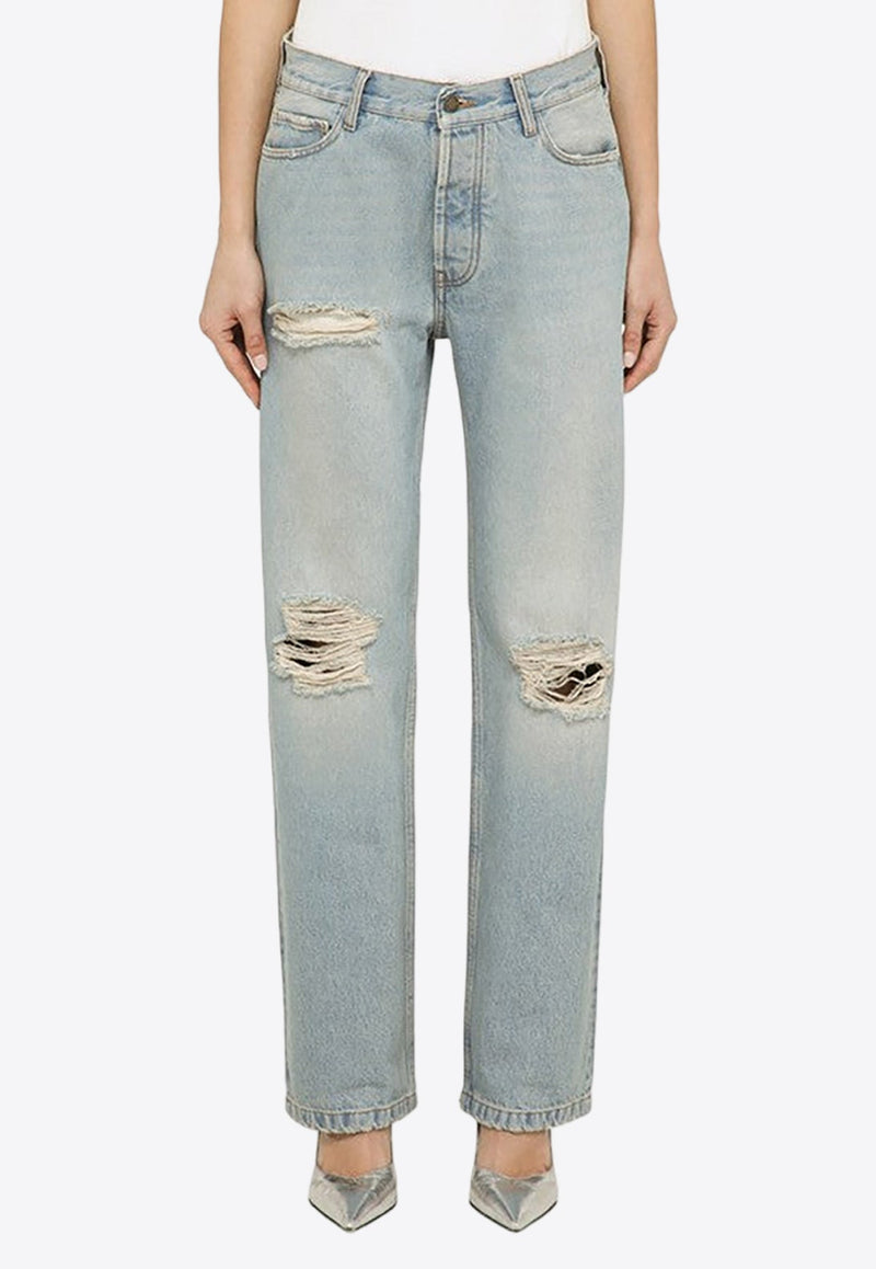 Naomi Distressed Straight-Leg Jeans