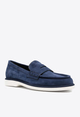 Logo Suede Loafers