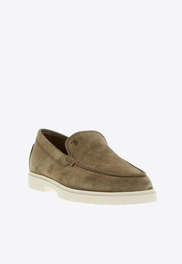 Jute-Trimmed Suede Loafers