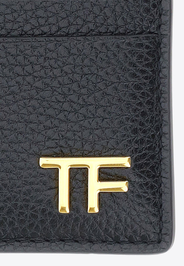 TF Logo Grained Leather Cardholder