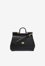 Large Sicily Top Handle Bag in Dauphine Leather