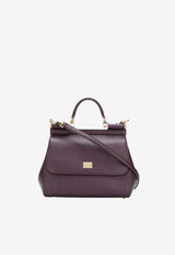 Large Sicily Top Handle Bag in Dauphine Leather