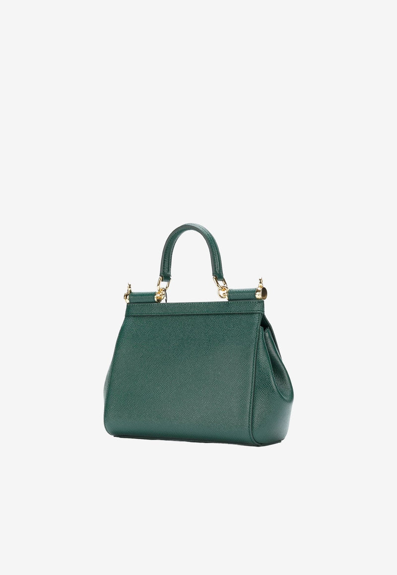 Medium Sicily Top Handle Bag in Dauphine Leather