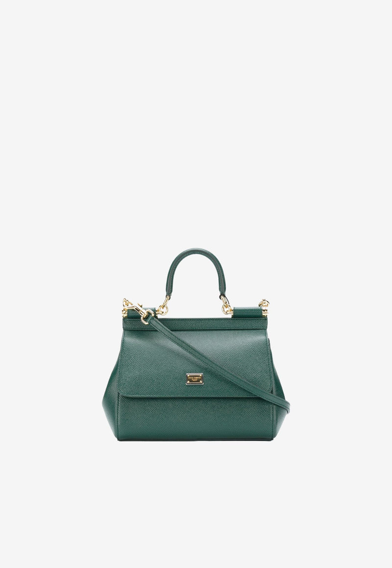 Medium Sicily Top Handle Bag in Dauphine Leather