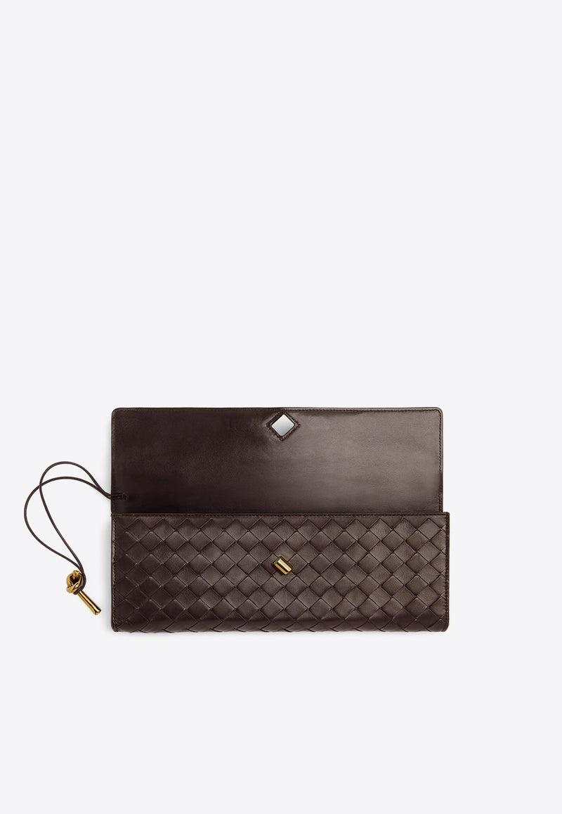 Andiamo Long Clutch in Intrecciato Lamb Leather