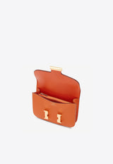 Constance Slim Wallet in Orange H Epsom with Gold Hardware