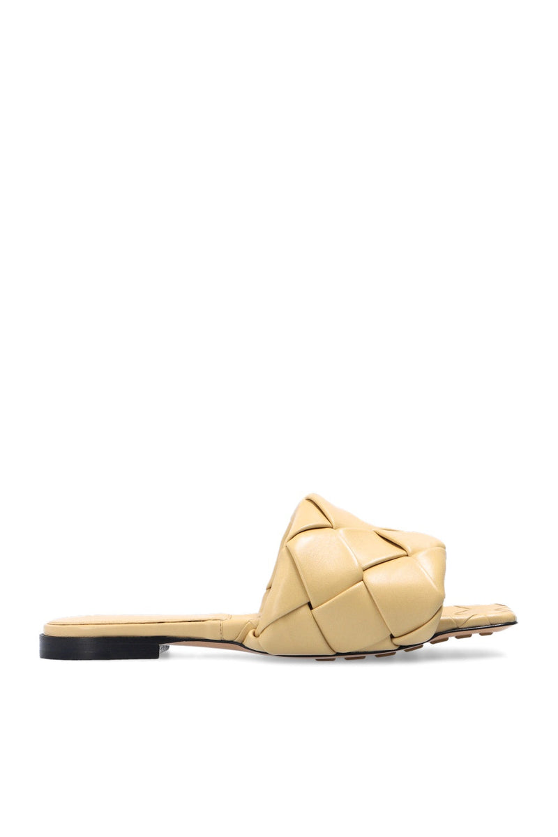 Lido Flat Sandals in Intrecciato Leather