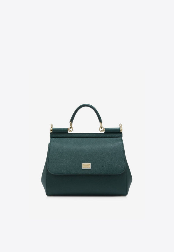 Large Sicily Top Handle Bag in Dauphine Leather