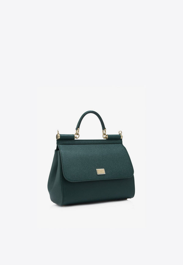 Large Sicily Top Handle Bag in Dauphine Leather