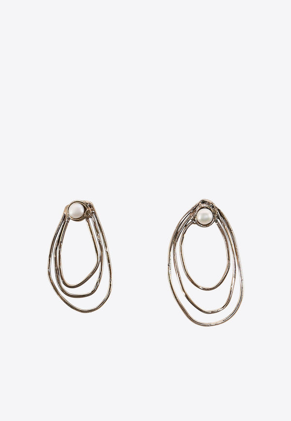 Pearl-Detail Hoop Earrings