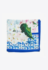 Floral Print Silk Foulard