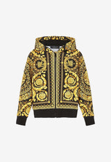 Boys Barocco Print Zip-Up Hoodie