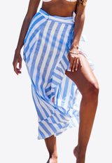 Senequier Striped Maxi Skirt