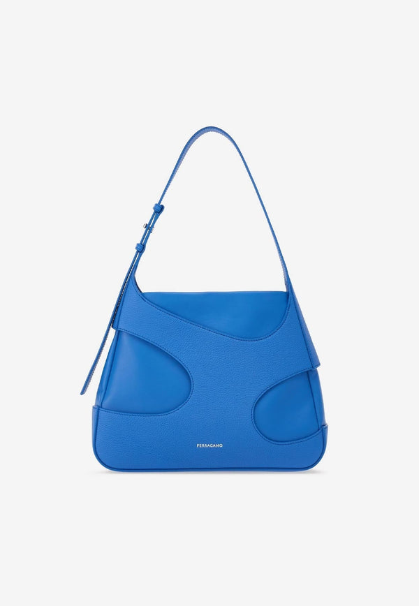 Medium Leather Shoulder Bag with Cut-Outs