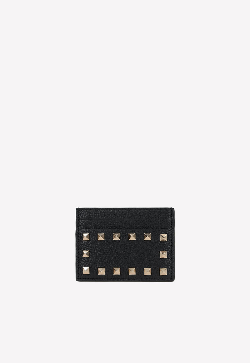 Rockstud Cardholder in Grained Leather