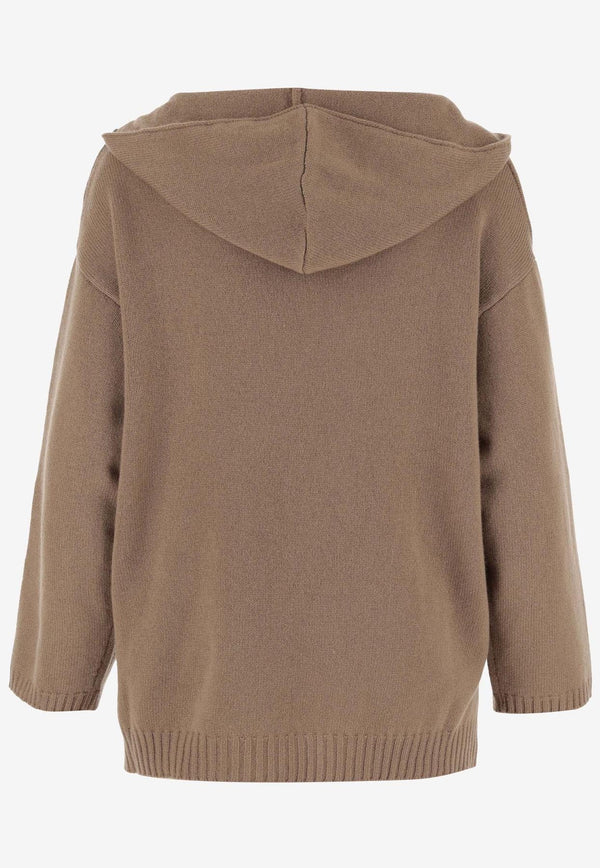VGold Knitted Cashmere Sweater with Hood