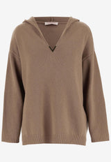 VGold Knitted Cashmere Sweater with Hood