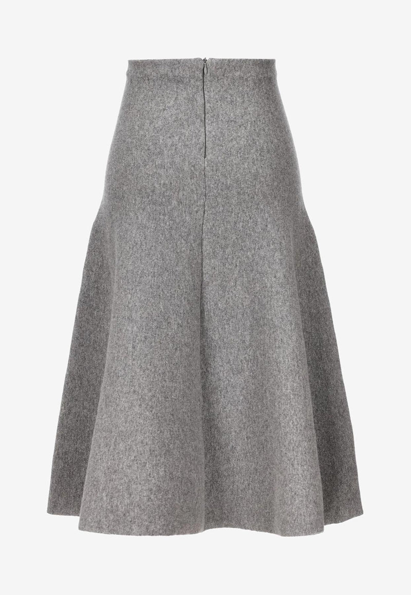 High-Waist Midi Flared Skirt