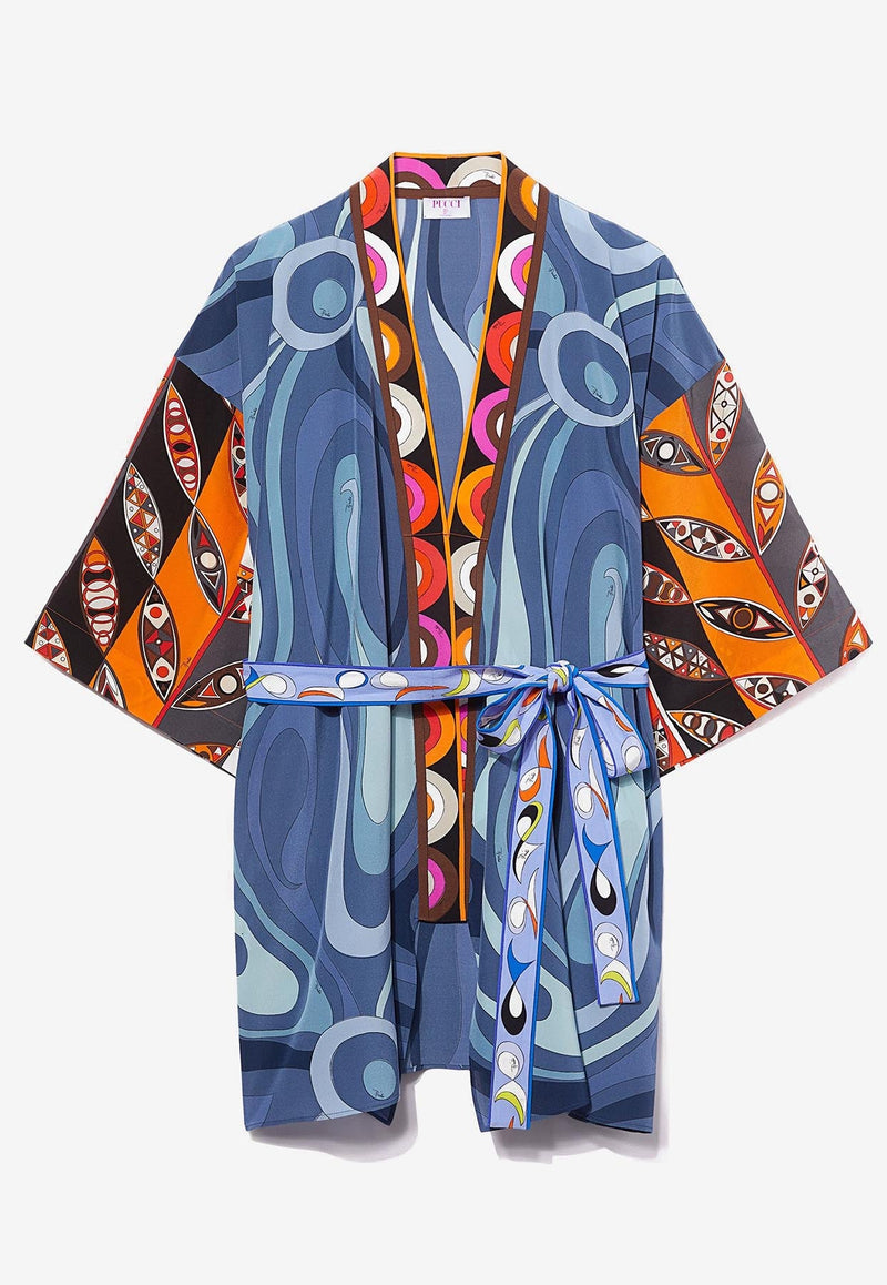 Marmo and Girandole-Print Silk Kimono