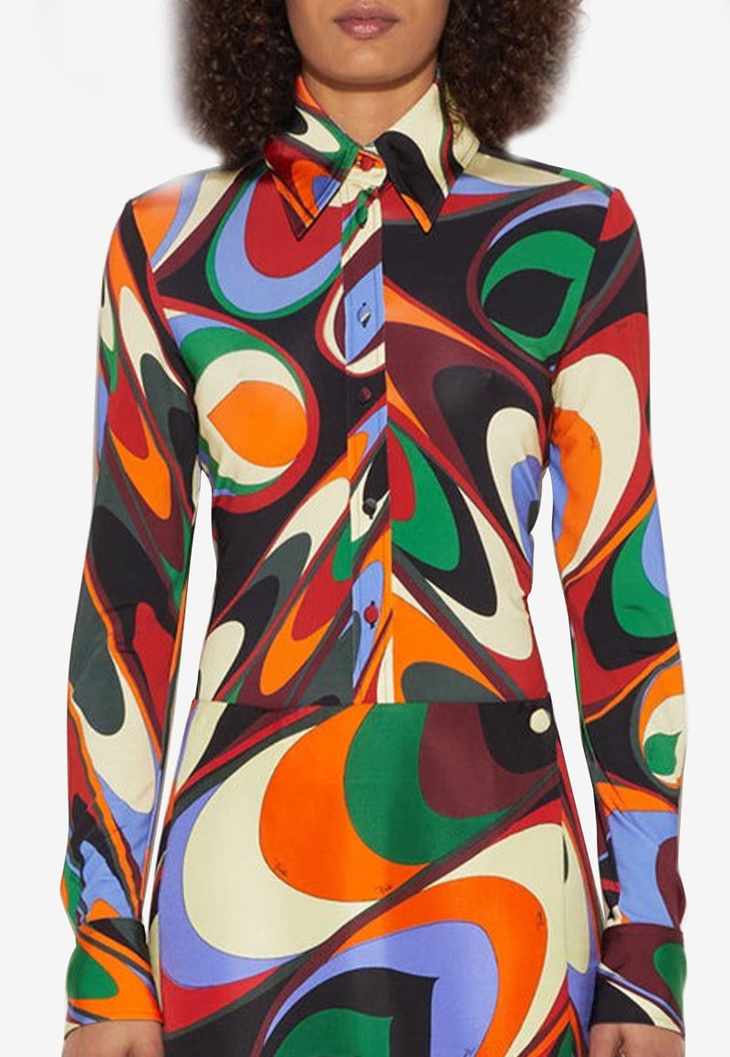 Onde Print Long-Sleeved Shirt