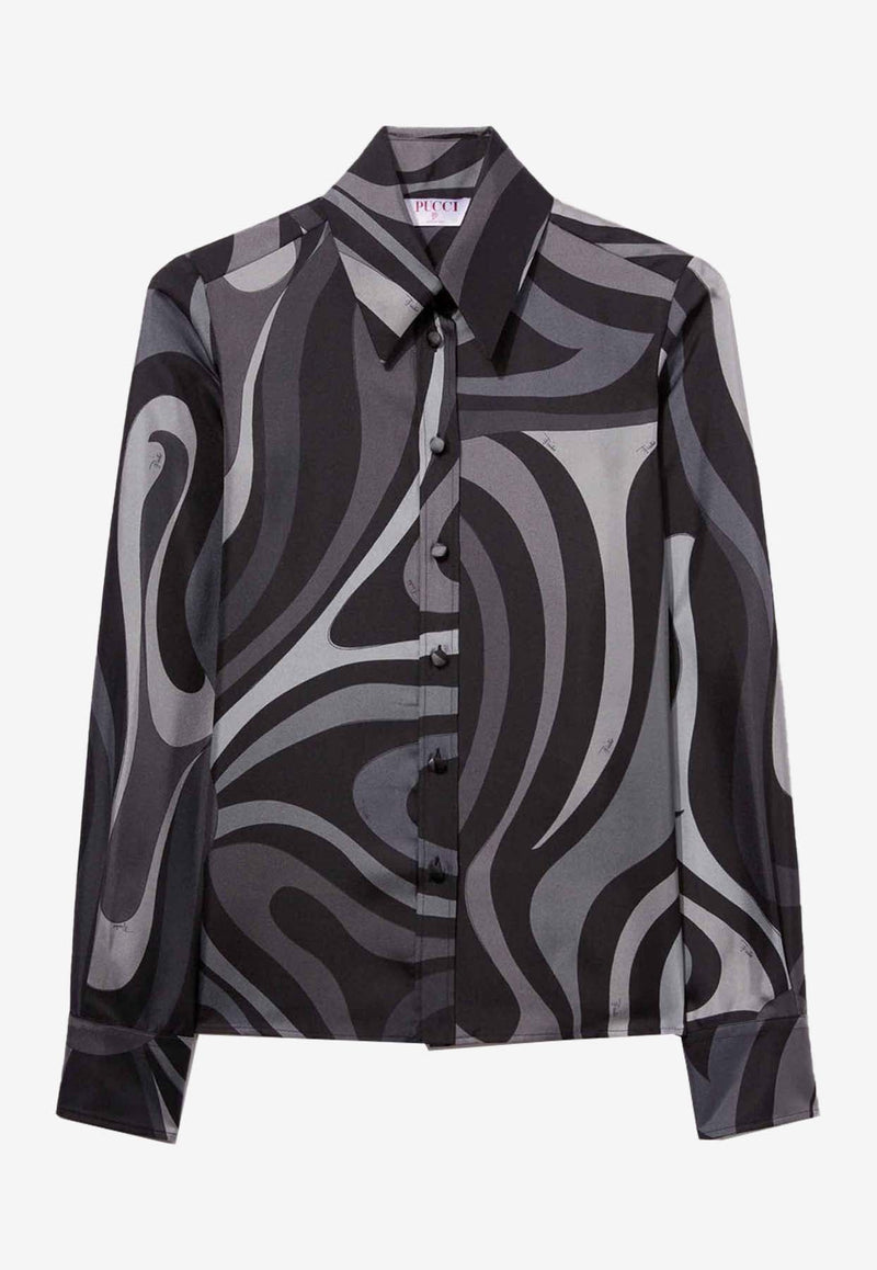 Marmo Print Long-Sleeved Shirt