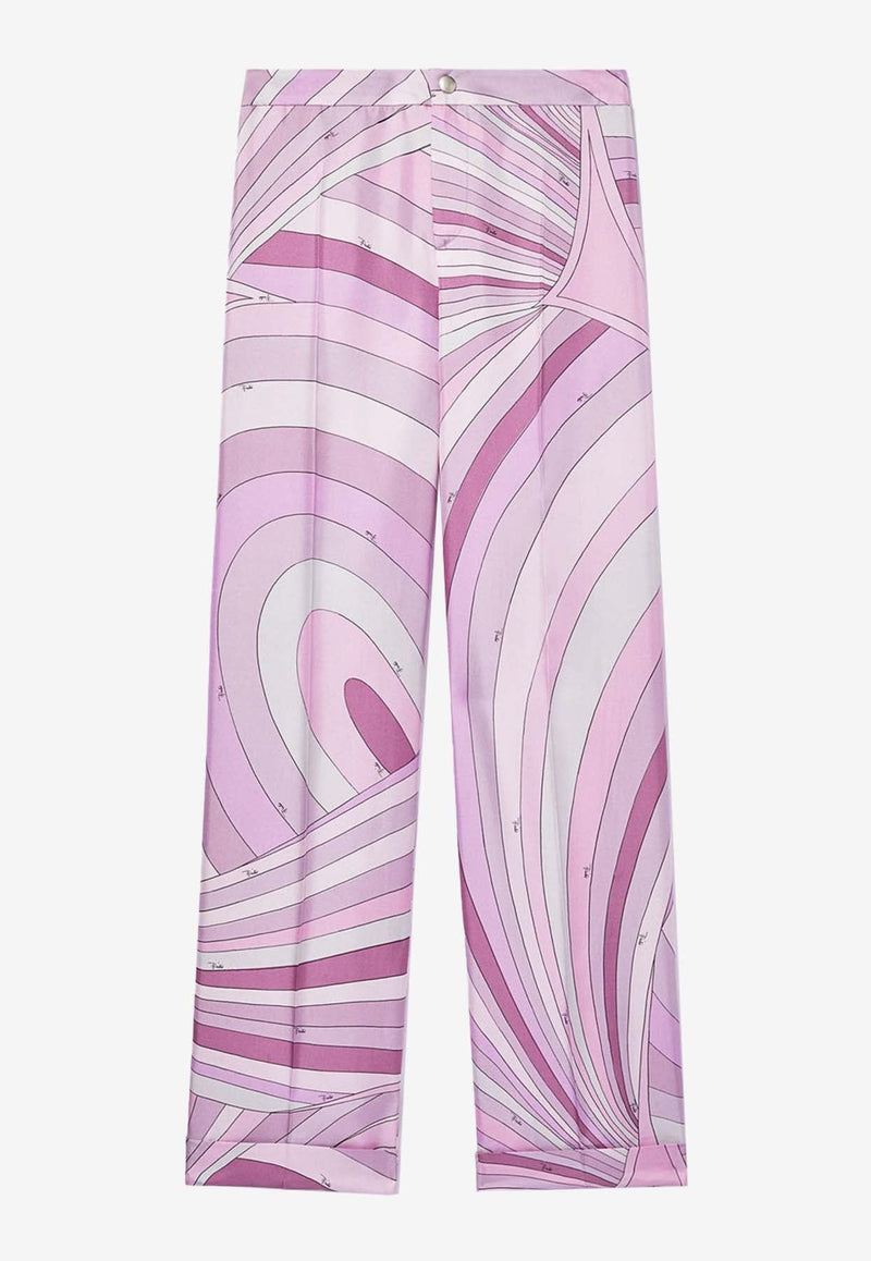 Iride Print Straight-Leg Pants