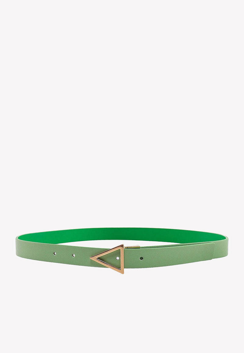 Triangle-Plaque Leather Belt