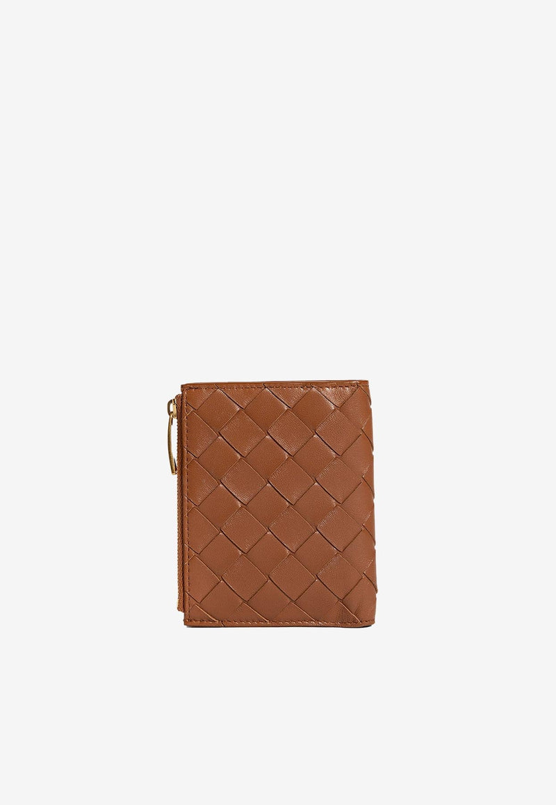 Small Intrecciato Bi-Fold Zip Wallet