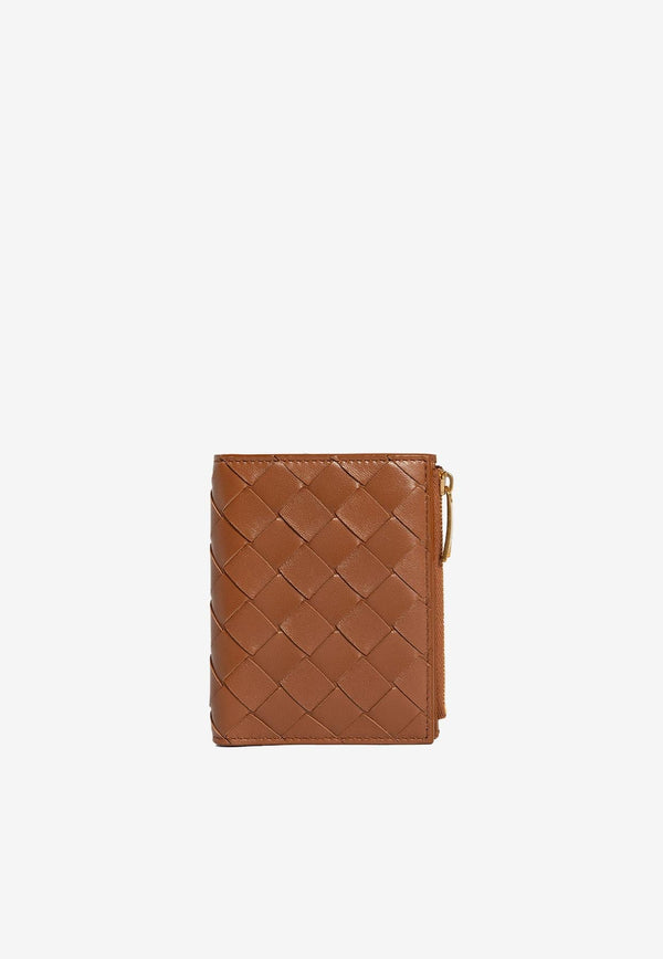 Small Intrecciato Bi-Fold Zip Wallet