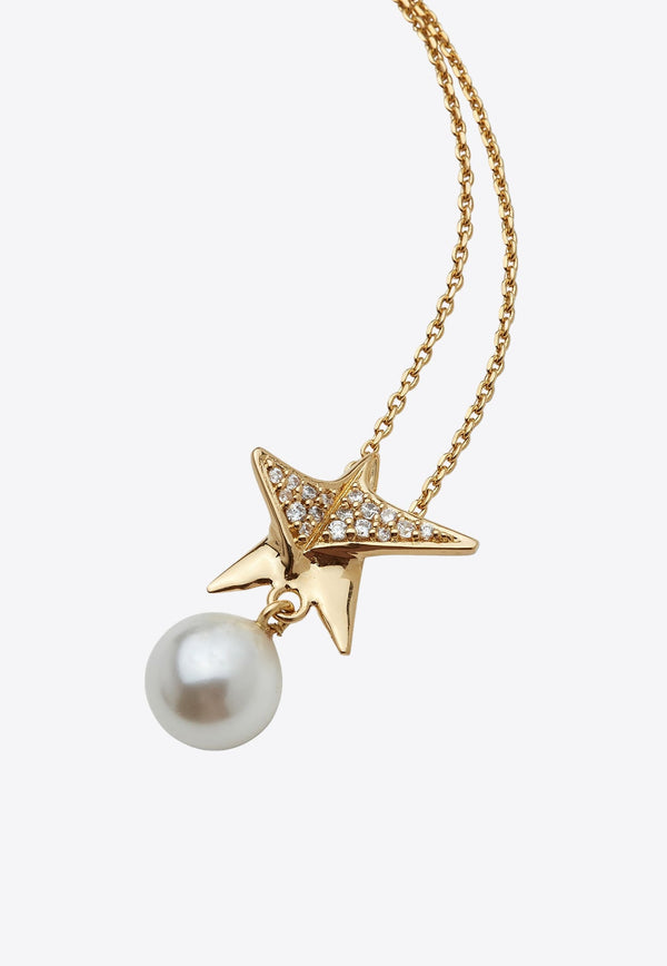 Crystal-Embellished Star Chain Necklace