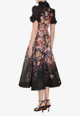 Luminosity Liftoff Floral Midi Dress