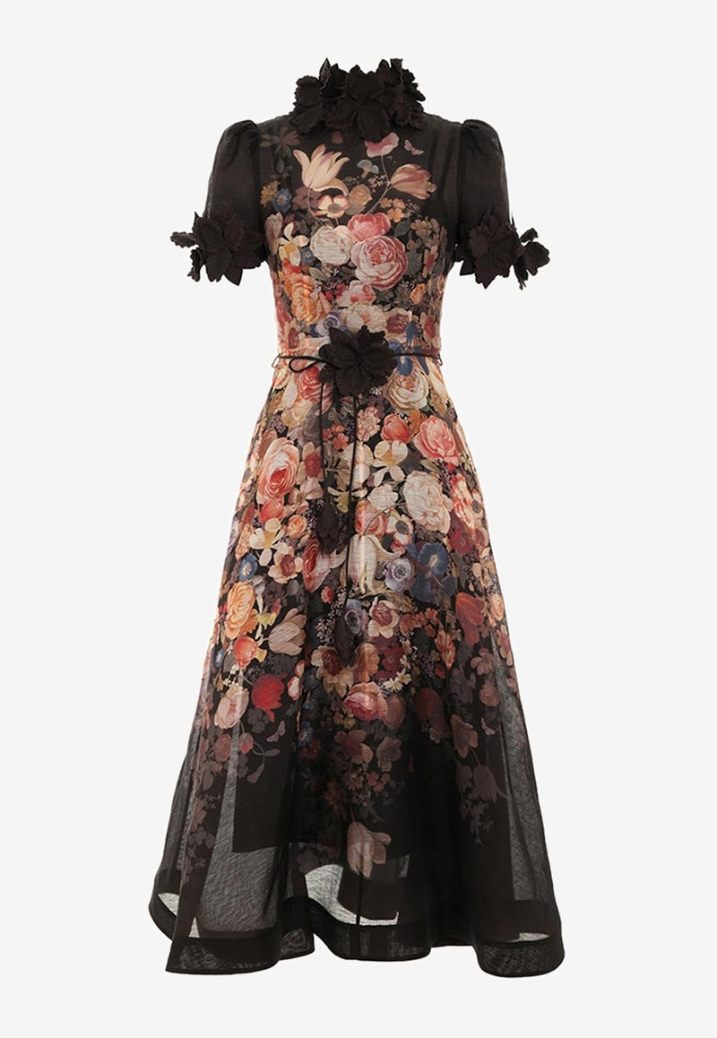 Luminosity Liftoff Floral Midi Dress