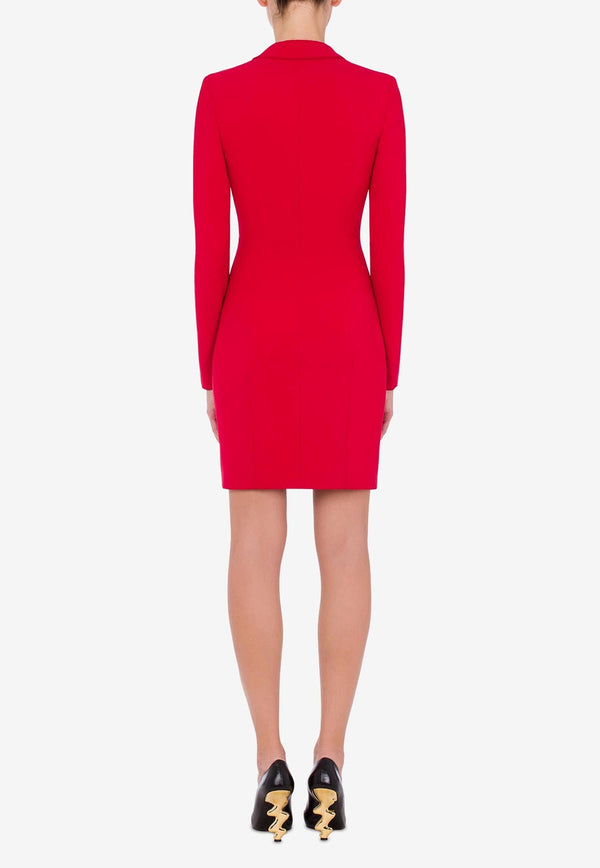 Tailored Crepe Mini Dress with Morphed Buckle