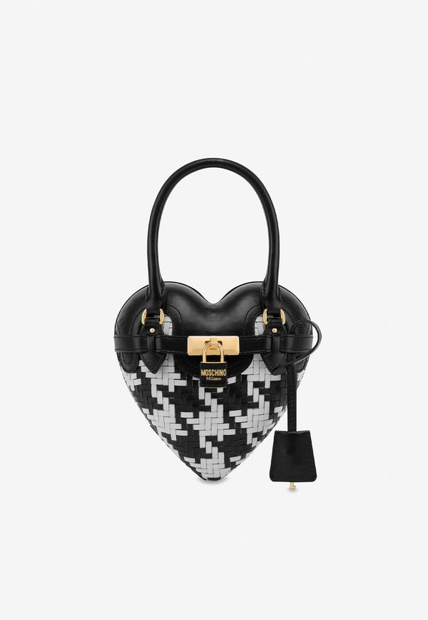 Houndstooth Heartbeat Top Handle Bag