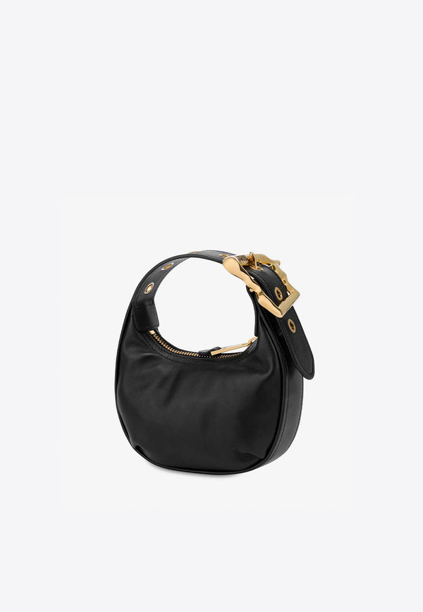 Calf Leather Hobo Bag with Morphed Buckle