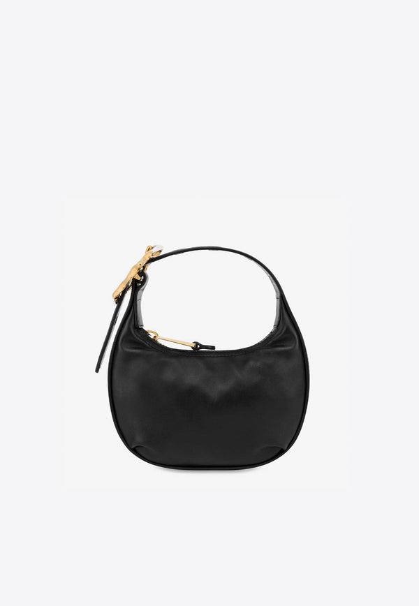Calf Leather Hobo Bag with Morphed Buckle